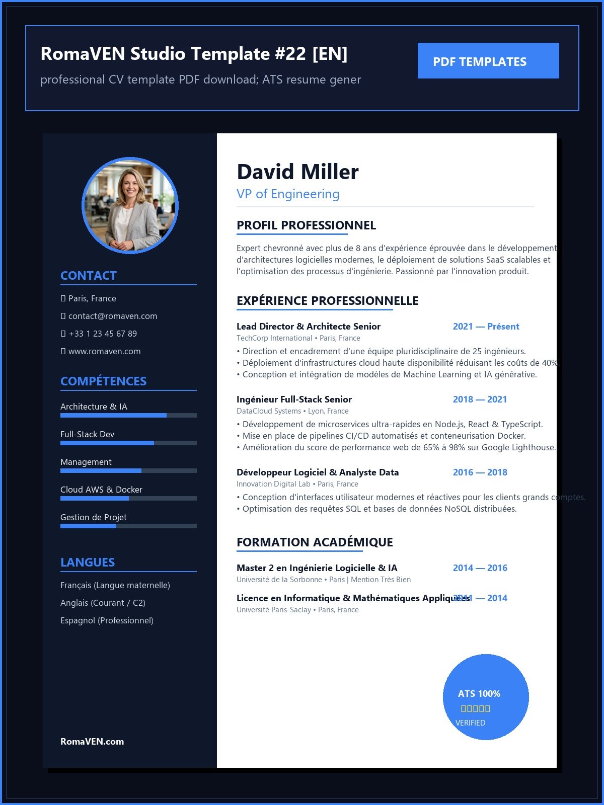 professional CV template PDF download