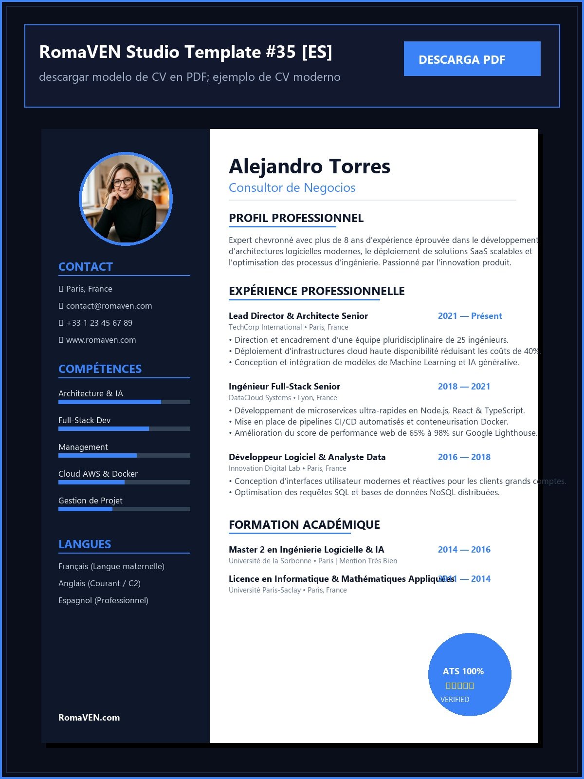 descargar modelo de CV en PDF